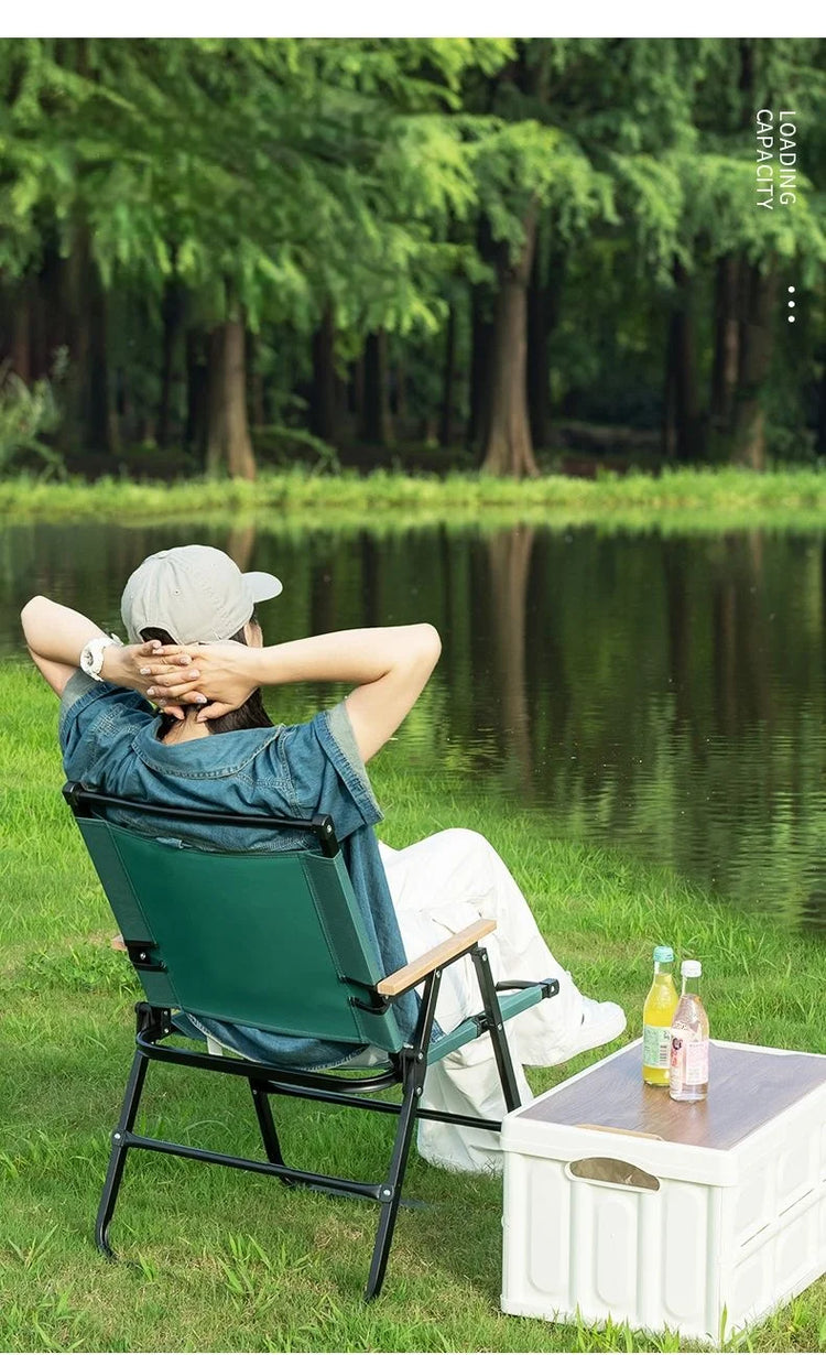 GIANXI Sedia pieghevole verde da campeggio estiva all'aperto Telaio in alluminio nero Sedia da pesca ultraleggera portatile Sedia da spiaggia per barbecue
