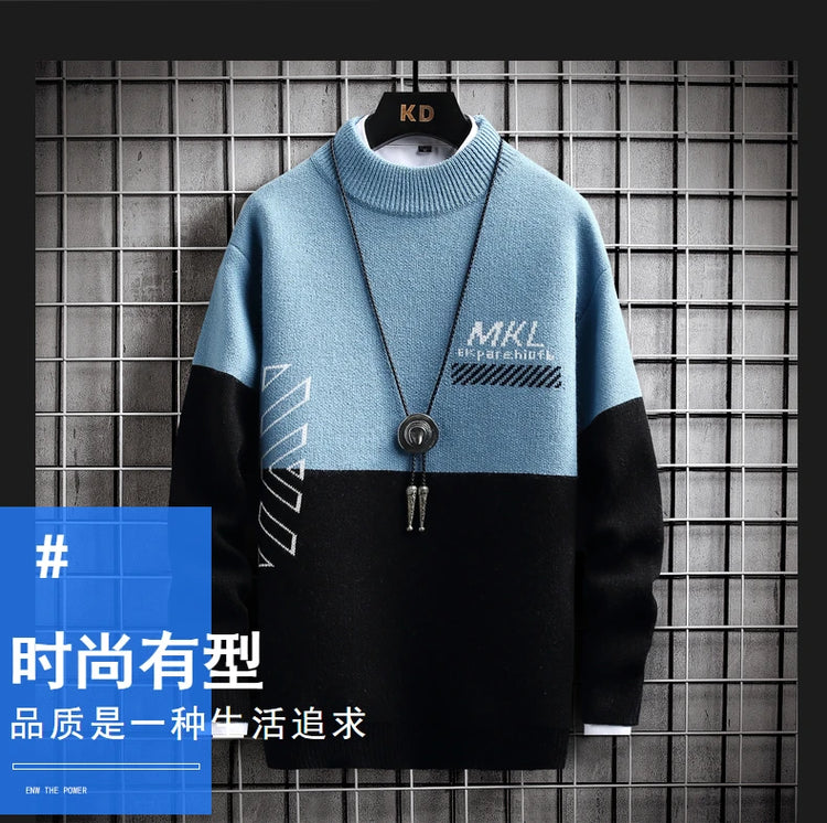 Fashion Sweater For Men Pullovers Men's Clothing Knit Men's Sweat-shirt Autumn Casual Hombre Warm Solid Spring Male Streetwear