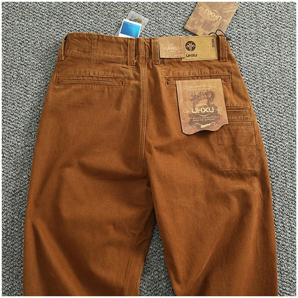 Spring And Autumn New American Retro 100% Cotton Multi-pocketed Washed Old Straight Casual Pants Loose Fashion Cargo Trousers