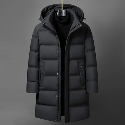 Canada Fashion Winter Jacket for Men Down Coat Parka Men's White Goose Down Jacket Collar Hooded Warm Thick Long Padding M-4XL
