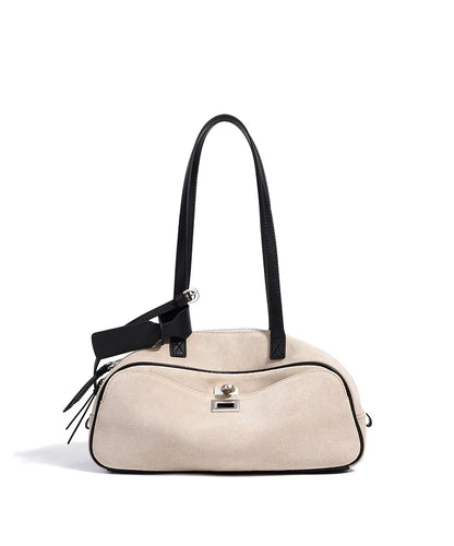 MENDY Borsa in pelle scamosciata Borsa a tracolla con cuscino in pelle Borsa casual ascellare da donna unica in morbida pelle Novità nella borsa tote Designer di lusso