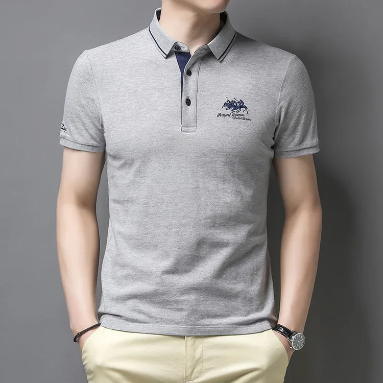 Camicia POLO a maniche corte moda casual ricamata da uomo Top comodo estivo