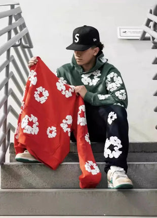 DENIM TEARS brand hot selling new fashionable foam cotton printed hoodie, European and American fashionable men's sports suit PlatiNum