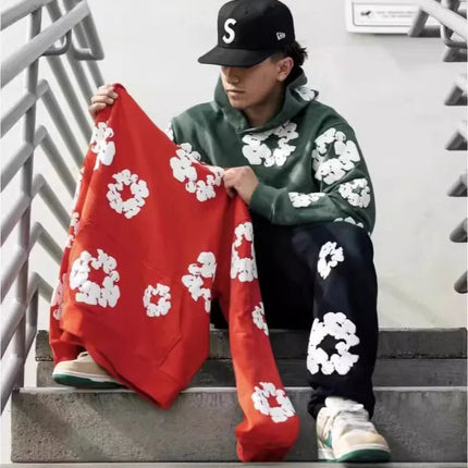 DENIM TEARS brand hot selling new fashionable foam cotton printed hoodie, European and American fashionable men's sports suit PlatiNum