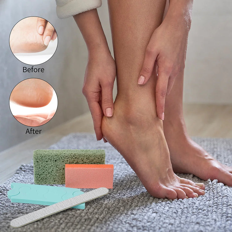 400 Sets/Case Disposable New Sharper Pumice Pedicure Kits Manicue Tools Sand File Buffer Sponge Block 4 In 1 Nail Sets