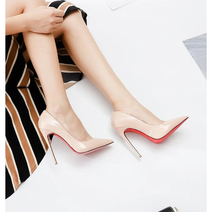Tacchi da Donna 2026 Nuovi di Lusso Firmati di Alta Qualità con Suola Rossa, Tacchi Alti a Punta, Stiletto, Scarpe Eleganti Sexy da 12 cm