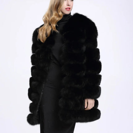 ZADORIN Winter Luxury Long Mink Fur Coats Woman Warm Faux Fur Coat Long Sleeve Fluffy Fur Jacket Woman Overcoat Fur Faux Coat