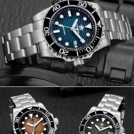 ADDIESDIVE New Watch 41mm Stainless Steel Diving Watches BWG9 Super Luminous 200m Waterproof Classic Quartz Wristwatch For Men