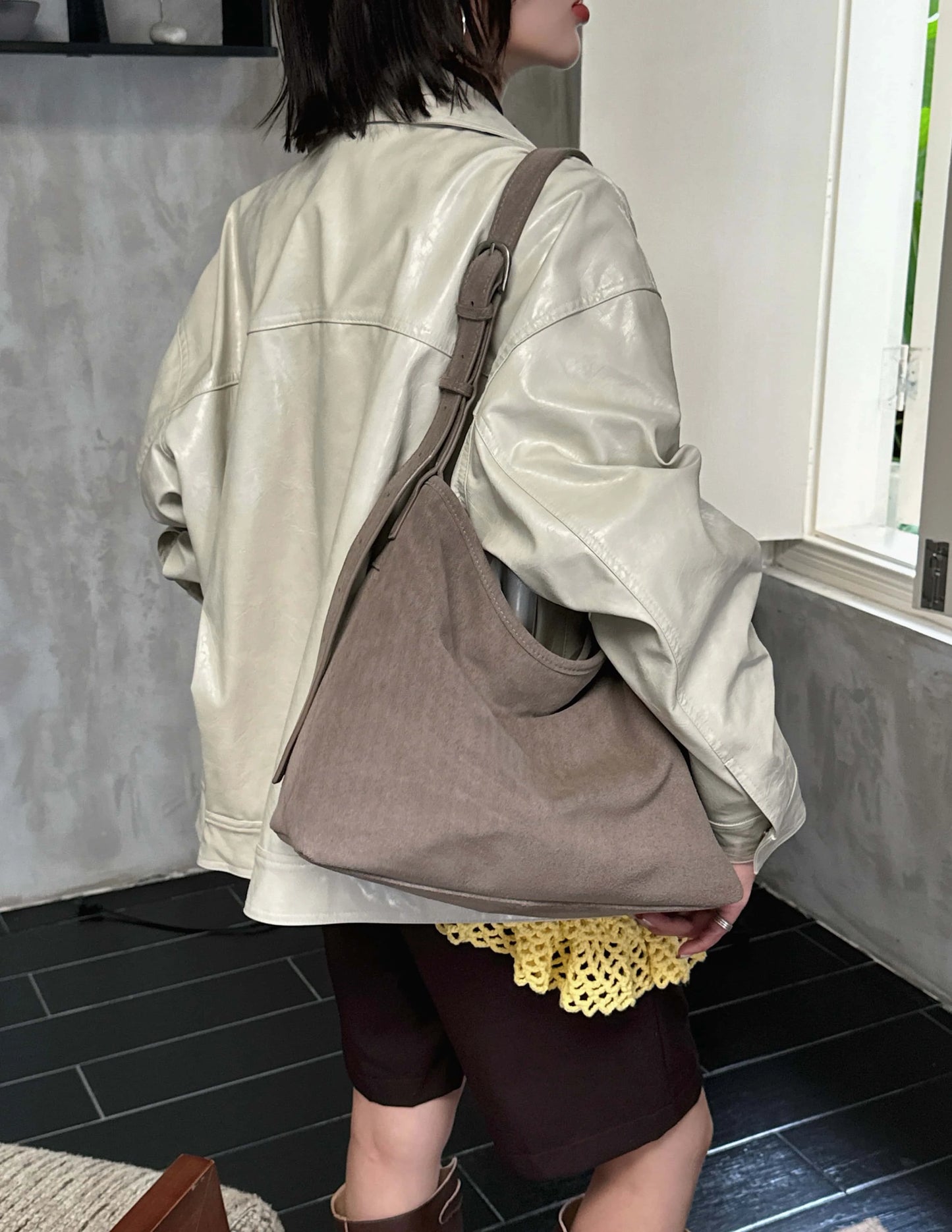 Motingsome Natural Soft Suede Woman Bags Large Capacity Handbag Big Underarm Messenger Bag Shoulder Purse Casual Tote 2025 New