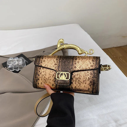 New Ladies Metal Buckle Simple Fashion Shoulder Bag Party Commuting Bag Women Luxury Brand Design PU Leather Bag PlatiNum