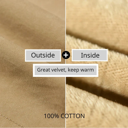 Winter New Thickened 100% Cotton Cargo Velvet Men's Winter Pants Comfortable Soft Keep Warm Retro Street Trousers  AZ640