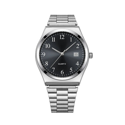 LUCKY FOX - Orologio da polso elegante e minimalista in acciaio inossidabile con quadrante nero - Cronometraggio preciso per tutti i giorni platinumshop