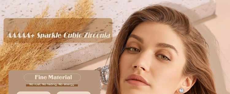 Drperfect Orecchini in argento con zirconi cubici per donna Uomo Orecchini a bottone delicati ipoallergenici placcati in oro 14 carati platinumshop