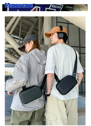 Borsa a tracolla rigida nera, leggera e portatile, per adulti, ideale per il trasporto quotidiano, lo shopping, le brevi camminate all'aperto e l'uso quotidiano.