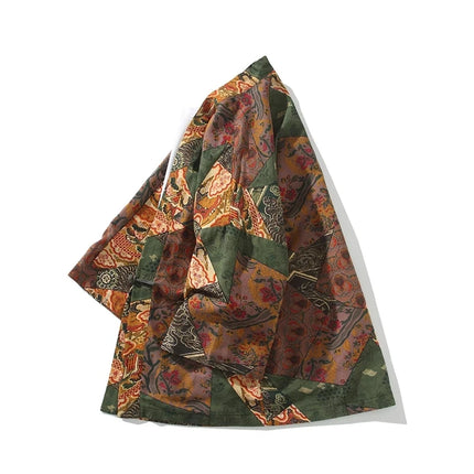 Camicie Uomo Yukata Cosplay Kimono Giapponese Retrò, Camicie Etniche Stampate da Uomo, Camicie in Lino Moda Donna, Blusa Oversize Haori