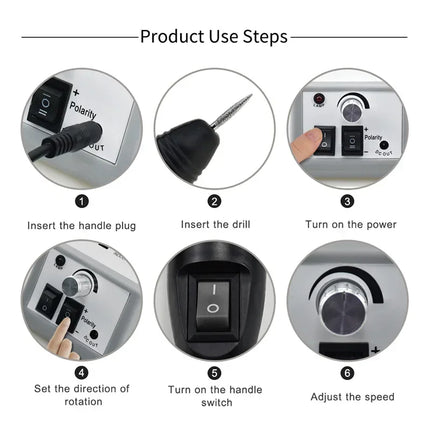 2000 Series Electric Nail Filing Machine, Smooth high rotating speed for acrylic soak-off removal and sidewall buffing, Professional Manicure Pedicure Polisher for daily nail studio detailed shaping work