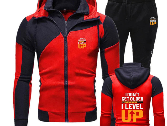 Premium Fabric Skin-Friendly Hooded Coat I Don't Get Older I Level up Street Popular Versatile Hoodies Pants Sports Suits PlatiNum