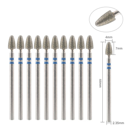 10Pcs Diamond Milling Cutter For Manicure Electric Nail Drill Bits Accessory Pedicure Machine Nail File Gel Remover Tool