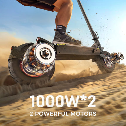 Monopattino elettrico iScooter iX7Pro a doppia trazione per fuoristrada, velocità massima 60 km/h, pneumatici da 10 pollici, 2000W, 17.5Ah, 48V, pieghevole, con app.