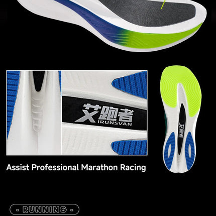 IRUNSVAN Men's Carbon Plate Sneakers Professional Marathon Racing Running Shoes High Quality  Shoes Comfortable Sports Shoe PlatiNum