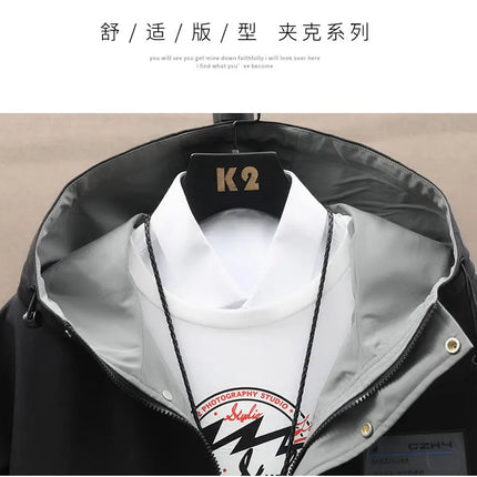 Autumn new style Fashion Trend Hooded Jacket spring Men's Casual Comfort Fleece High Quality Coat male full size M-4XL