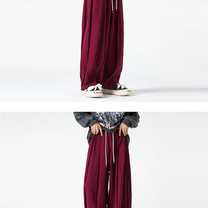 Pantaloni a Gamba Dritta da Uomo, Casual e alla Moda, con Vita Alta Elasticizzata, Stile Harajuku, Larghi, Streetwear, Taglie Fino a 5XL