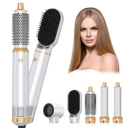 UKLISS 638 5‑In‑1 Hot Air Brush Set, Professional Hair Styling Tools, Multi‑Function Hair Dryer Curling Iron Straightener Kit For Curling, Drying, Straightening, Smoothing And Fluffy Hairstyle, For Home Professional Use