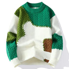 Thorn Style Spliced Knitted Sweater 2025 Fashionable High Street Autumn Winter Warm Men's Top Hip-hop Streetwear Fishing Sports