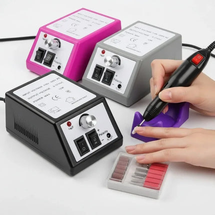 2000 Series Electric Nail Filing Machine, Smooth high rotating speed for acrylic soak-off removal and sidewall buffing, Professional Manicure Pedicure Polisher for daily nail studio detailed shaping work