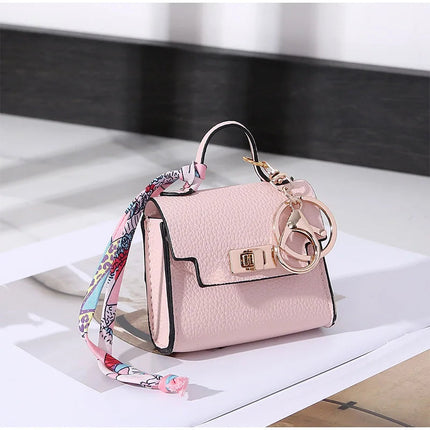 Brand Fashion Coin Purse Luxury Simple Flip Small Bag High-end Bag Pendant Exquisite Lock Silk Scarf Mini Lipstick Headphone Bag PlatiNum