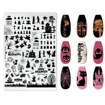 Flowers Love Nail Stamping Newspaper Splice Theme Irregular Stamping Plates Letter Nail Art Printing Stencil Tool Big Size Tools