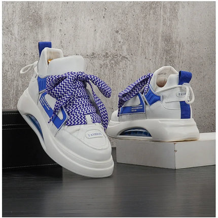 High top White Sneakers Best selling Mens Sneakers With Anti slip Wear resistant Properties Increasing Height by 6 Centimeters