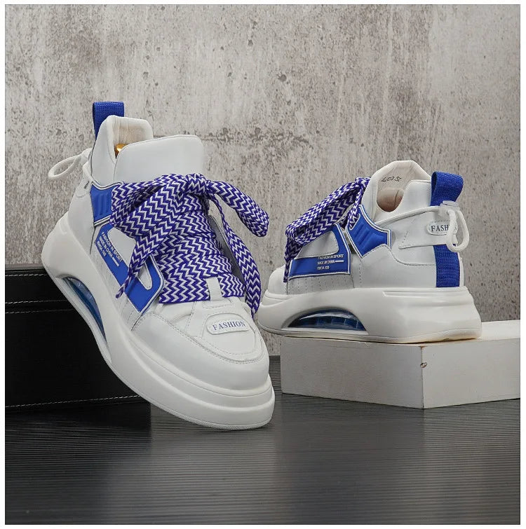 High top White Sneakers Best selling Mens Sneakers With Anti slip Wear resistant Properties Increasing Height by 6 Centimeters