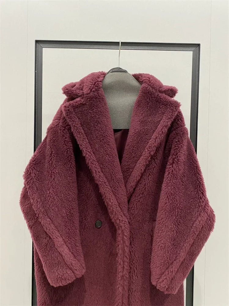 Max Teddy Coat 62% Alpaca 26% Wool 12% Silk Coat Winter Thicken Women's Coat