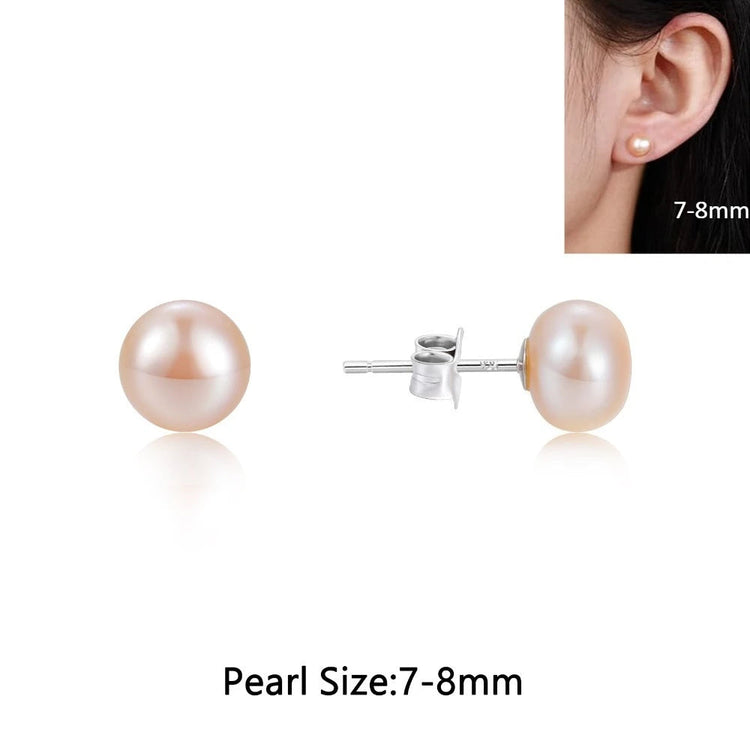Orecchini a Perno con Perle Naturali d'Acqua Dolce per Donne, Argento Sterling 925, Gioielli Semplici e Colorati con Perle Selezionate a Mano platinumshop