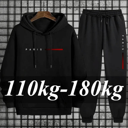 Men's Tracksuit Hoodies Pants Plus Size Autumn Winter Daily Casual Sporty Jogging Suit Fashion Sweatshirt Outfit Male Sports Set PlatiNum