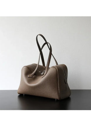 Borsa da donna in pelle di vacchetta di alta qualità, semplice borsa a tracolla di grande capacità, borsa a spalla.