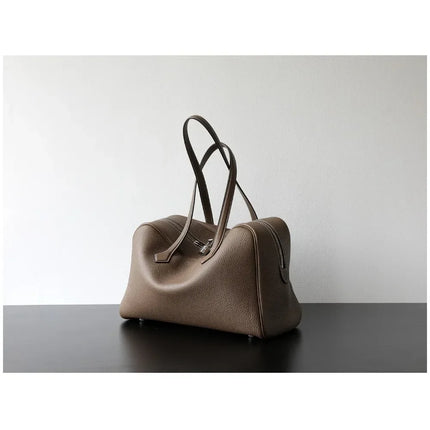 Borsa da donna in pelle di vacchetta di alta qualità, semplice borsa a tracolla di grande capacità, borsa a spalla.