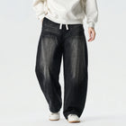 Men's Spring 2026 Jeans, Vintage Denim Pants with Elastic Waist, Men's Black Jeans, Harajuku Hip Hop Style, Oversized Cotton Loose Pants