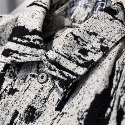Winter Fashion Mens Down Coat Personality Printed Single Breasted Casual Outerwear Long Sleeve Loose Fit Warm Designer Jacket