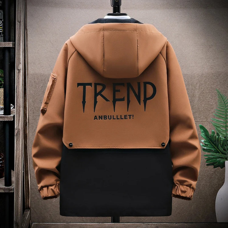 Windbreaker Regular Zipper Jacket 2023 Spring Men's Hooded Trend Printed Jacket Hip Hop Top Men's Low Price