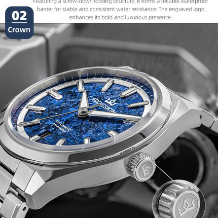 ADDIESKIN Luxury Watch Sapphire Titanium Dial 9015 Mechanical Automatic Watch Men 200m Waterproof Diving Wristwatch New K006