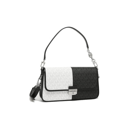 MICHAEL KORS Coated Canvas Baguette Shoulder Bag Small Women's Black White 30T1S2BL1B-BLACK-MULTI