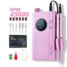 45000RPM Portable Cordless Nail Drill, 4500mAh Rechargeable Battery Electric Nail File, Nail Grinding Machine for Removing Nail Gel & Acrylic Nails, Ideal Holiday Gift Home & Salon