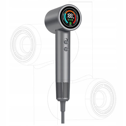 1500W Hair Dryer Negative Ions Hair Care Professional Leafless Hair Dryer Silent And Quick Drying With LCD Display For Home Travel Gift