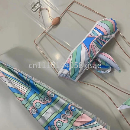 Costumi da bagno di lusso da donna con foulard, set bikini con foulard, abbigliamento da spiaggia platinumshop