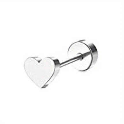 Drperfect 1pc orecchini chirurgici in acciaio inossidabile per donna uomo orecchini con retro piatto orecchini con cartilagine orecchini a cerchio con Piercing platinumshop