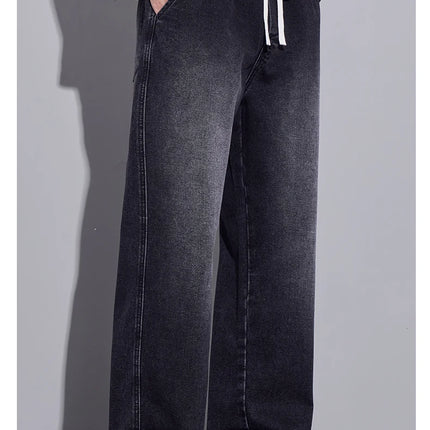Abbigliamento da uomo Pantaloni a gamba larga Jeans larghi Streetwear Pantaloni in denim moda dritti Y2k Pantaloni da uomo in vita elastica lavati vintage