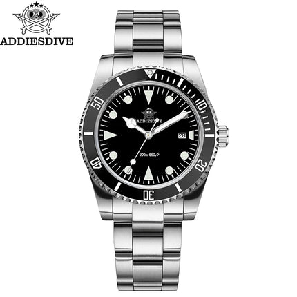 ADDIESDIVE Luxury Men's Analog Watch BGW9 Luminous Ceramic Bezel Bubble Mirror Glass Diver's Watch 200m Quartz Watches AD2068