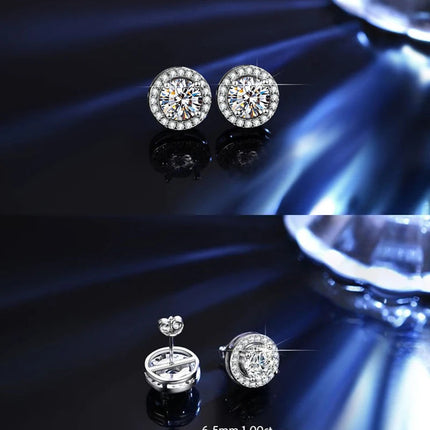 D VVS1 Pass Diamond Tester Moissanite Stud Earrings For Women 100% Real 925 Sterling Silver 2 GRA Certificates Moissanita PlatiNum